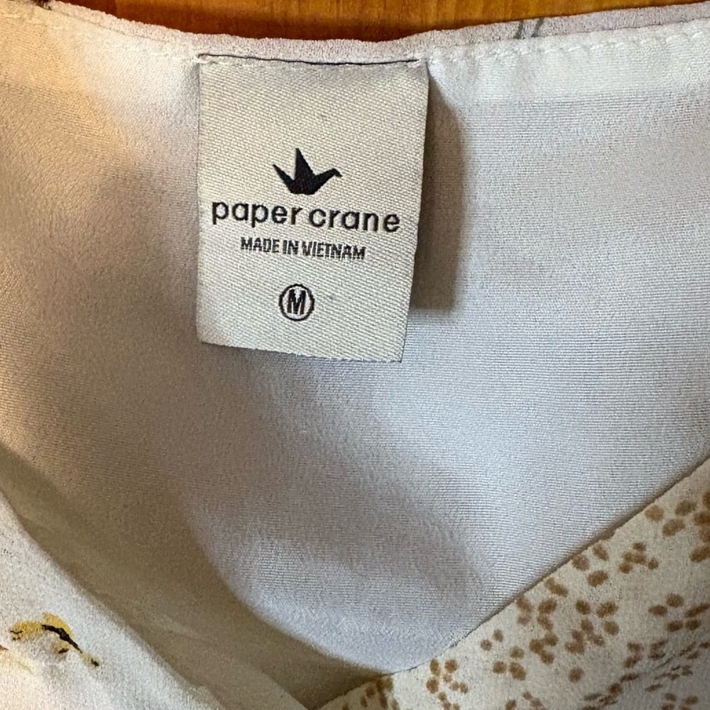 Paper Crane Anthropologie Floral Wrap Tank Medium Tie Front Chiffon Cottagecore - Picture 2 of 10